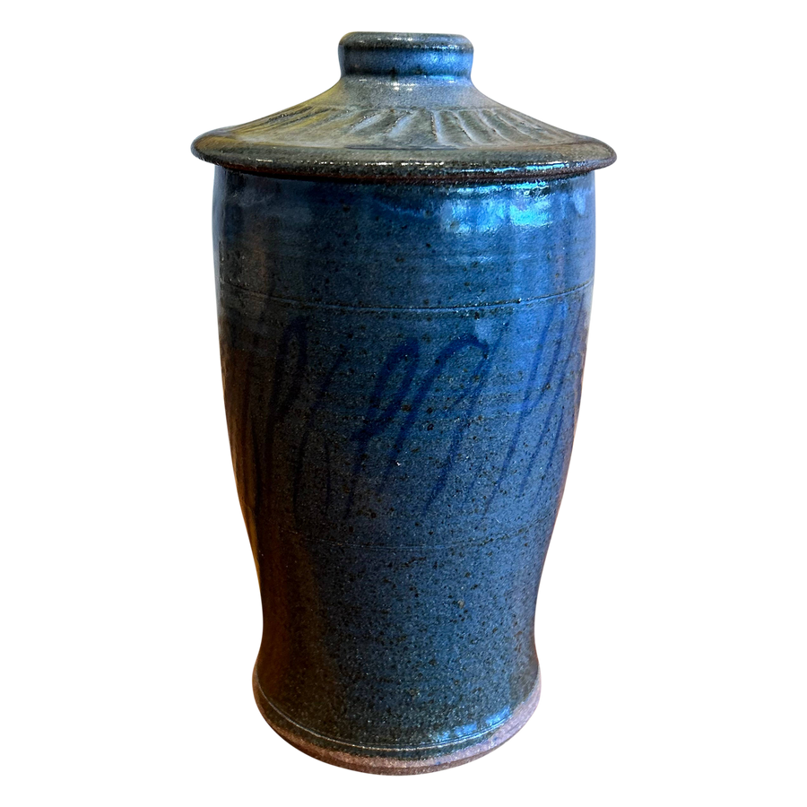 Blue Ceramic Lidded Vessel