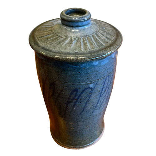 Blue Ceramic Lidded Vessel