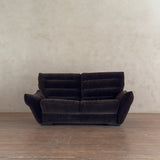 Channeled Chocolate Velvet Loveseat