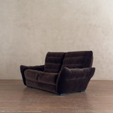 Channeled Chocolate Velvet Loveseat