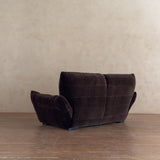 Channeled Chocolate Velvet Loveseat