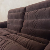 Channeled Chocolate Velvet Loveseat