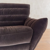 Channeled Chocolate Velvet Loveseat