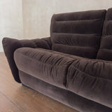 Channeled Chocolate Velvet Loveseat