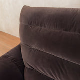 Channeled Chocolate Velvet Loveseat