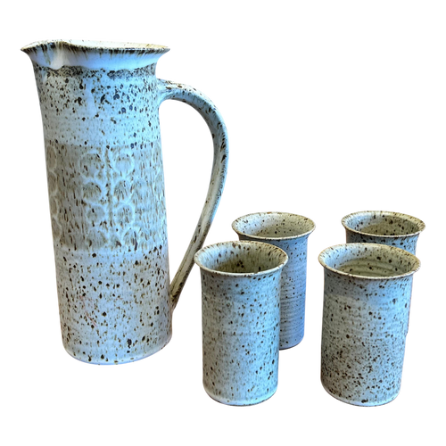 Speckled Ceramic Pitcher and Cup Set