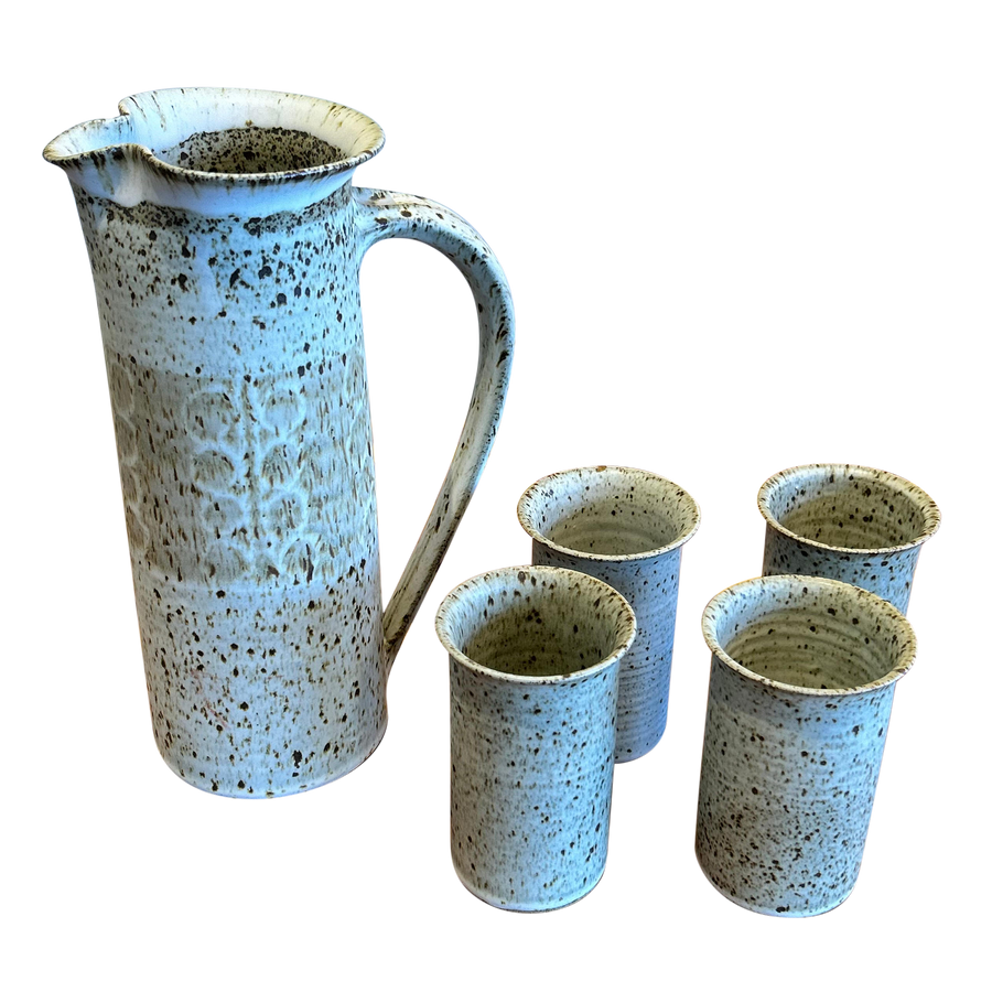 Speckled Ceramic Pitcher and Cup Set