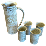 Speckled Ceramic Pitcher and Cup Set
