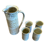 Speckled Ceramic Pitcher and Cup Set
