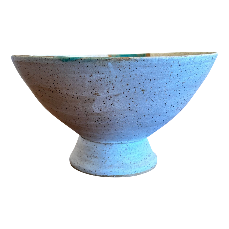 Teal Accent Footed Bowl