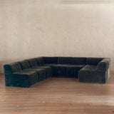 8 Piece Channeled Velvet Sectional Sofa