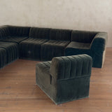 8 Piece Channeled Velvet Sectional Sofa