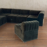 8 Piece Channeled Velvet Sectional Sofa
