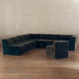 8 Piece Channeled Velvet Sectional Sofa