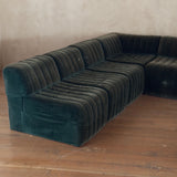8 Piece Channeled Velvet Sectional Sofa