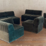 8 Piece Channeled Velvet Sectional Sofa