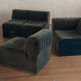 8 Piece Channeled Velvet Sectional Sofa
