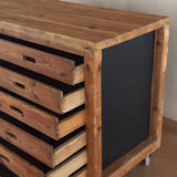 Spanish Pine Six Drawer Atelier Cabinet on Casters
