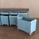 Antique Painted Wood Rolling Mercantile Counter
