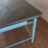Antique Painted Wood Rolling Mercantile Counter
