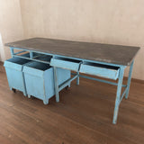 Antique Painted Wood Rolling Mercantile Counter