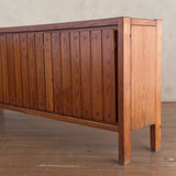 French Pine Credenza with Vertical Plank Sliding Doors