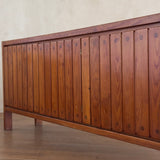 French Pine Credenza with Vertical Plank Sliding Doors