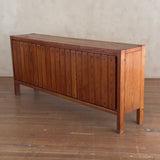 French Pine Credenza with Vertical Plank Sliding Doors