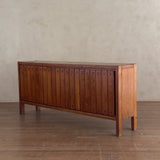 French Pine Credenza with Vertical Plank Sliding Doors