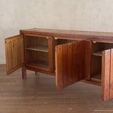 French Pine Credenza with Vertical Plank Sliding Doors