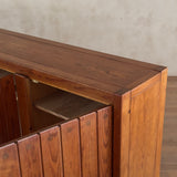 French Pine Credenza with Vertical Plank Sliding Doors