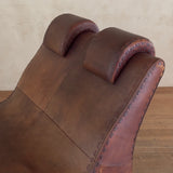 Italian Two Seater Leather Wave Chaise Lounge
