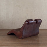 Italian Two Seater Leather Wave Chaise Lounge