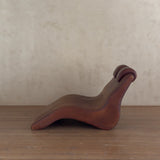 Italian Two Seater Leather Wave Chaise Lounge