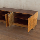 Burl Wood and Brass Sideboard, 1970s
