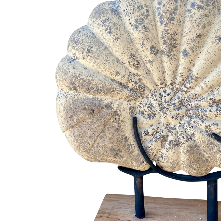 Pair of Jumbo Cast Stone Ammonite Sculptures