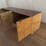 Burl Wood and Brass Sideboard, 1970s
