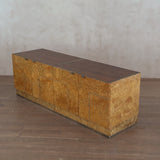 Burl Wood and Brass Sideboard, 1970s