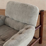 Pair of Brazilian Sage Green Velvet Rosewood Frame Lounge Chairs