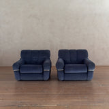 Pair of Velvet and Chrome 'Wopps' Lounge Chairs by Ernesto Radaelli, 1970s