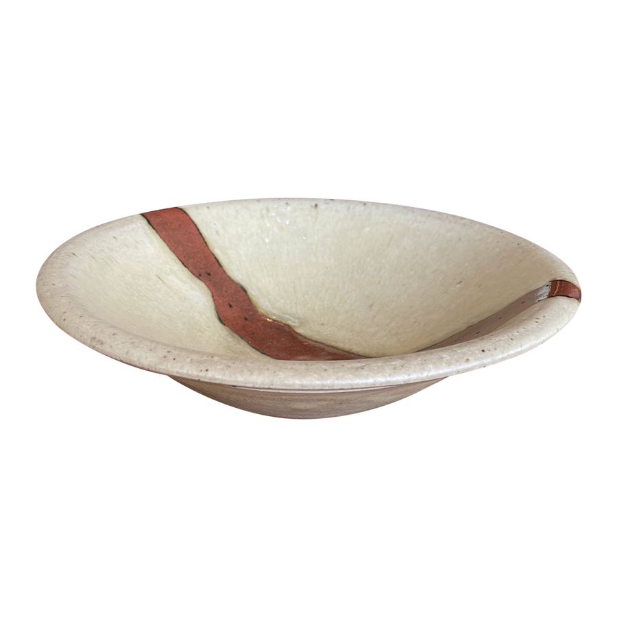 Stripe Accent Ceramic Bowl