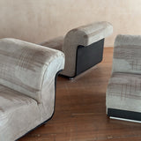 Pair of Italian Suede Armless Lounge Chairs, 1970s