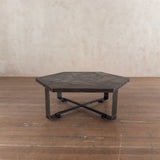Hexagonal Slate Mosaic Top Coffee Table, 1970s