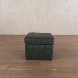 Dark Green De Sede Patchwork Leather Stash Ottoman