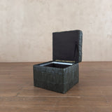 Dark Green De Sede Patchwork Leather Stash Ottoman