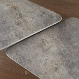 Pair of Italian Biomorphic Light Grey Marble Nesting Tables
