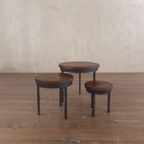 Trio of Italian Walnut Top Nesting Tables