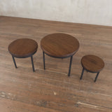 Trio of Italian Walnut Top Nesting Tables