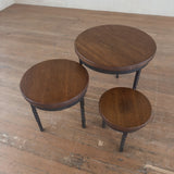 Trio of Italian Walnut Top Nesting Tables