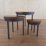 Trio of Italian Walnut Top Nesting Tables